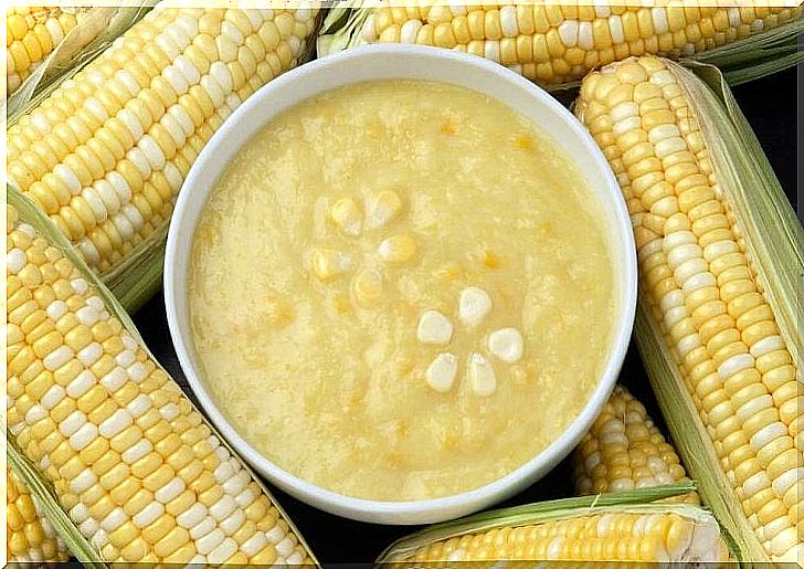 Corn soup for family dinners