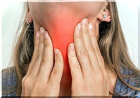 Pharyngitis in a woman.