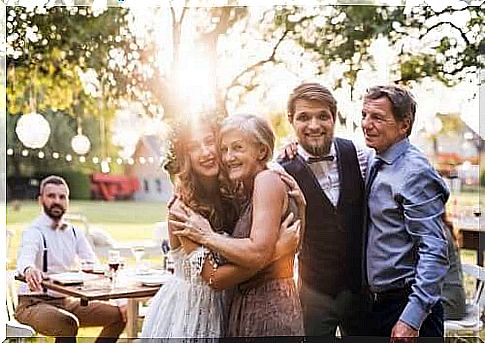 A bridesmaid at a wedding party 