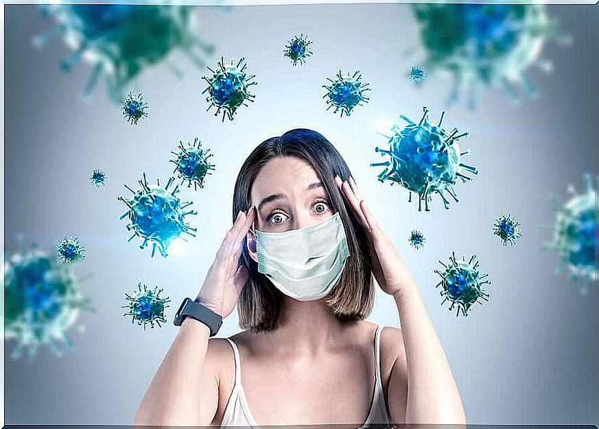 A woman during the coronavirus pandemic