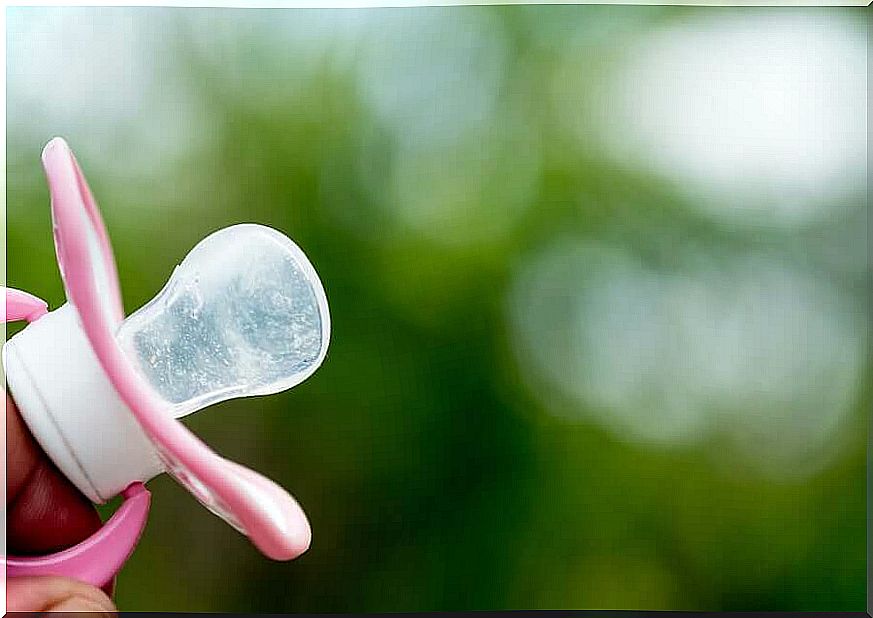 A pink pacifier