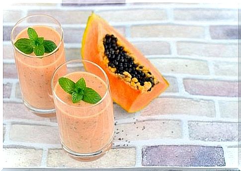 papaya, mango and flax juice