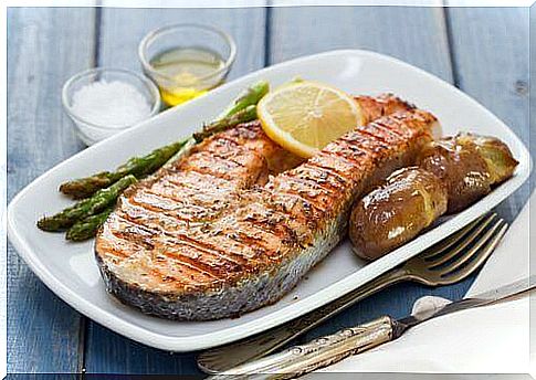 A grilled fish fillet. 